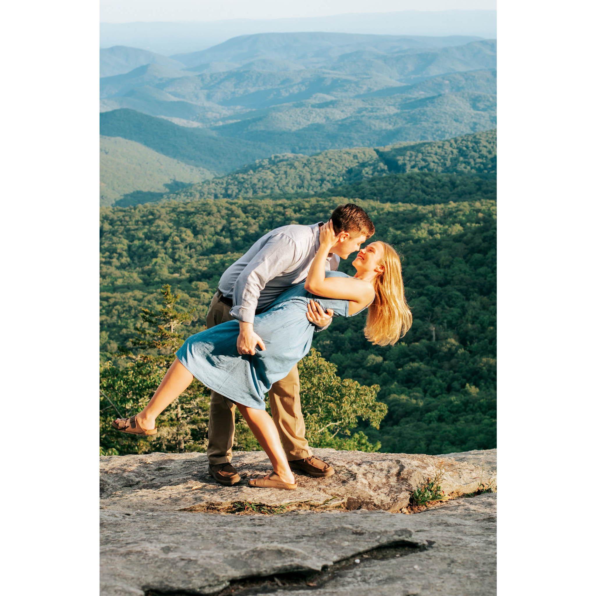 Engagement photoshoot in August in Boone