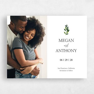 White Photo Wedding Save the Date - Gingerwood Photo