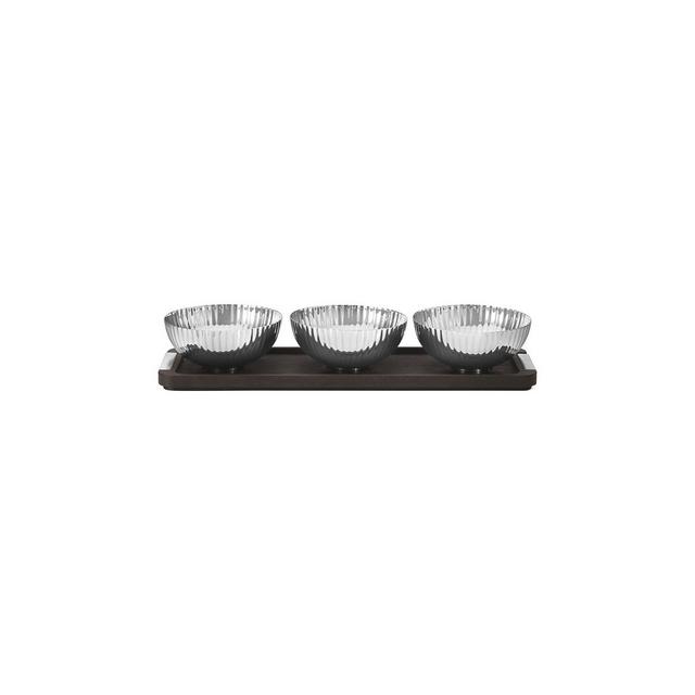 Georg Jensen Bernadotte Bowl and Tray Set, 4 Pieces