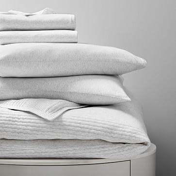 Cotton Cloud Jersey Starter Bedding Set - Light Heather Gray, King
