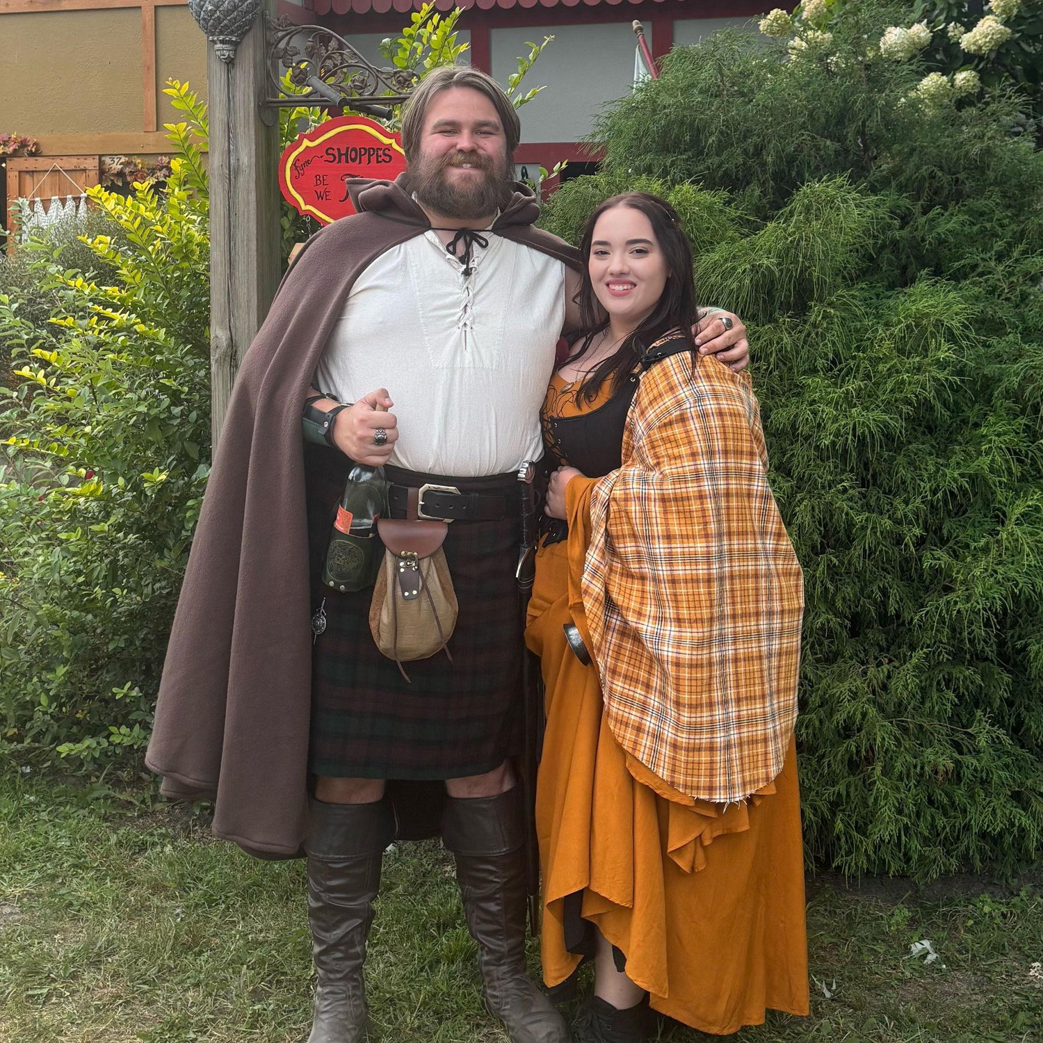 We love that we are both nerdy enough to dress-up for Ren Faire! "We do love a man in a kilt"- Alexa