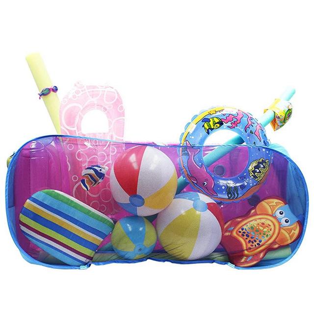 POOL BLASTER Water Tech Pool Pouch – Versatile Pool Organizer for Floats, Balls, Inflatable Toys, Patio Accessories and More. Heavy Duty Reinforced attaches to Pool Side, Fence or Free Standing