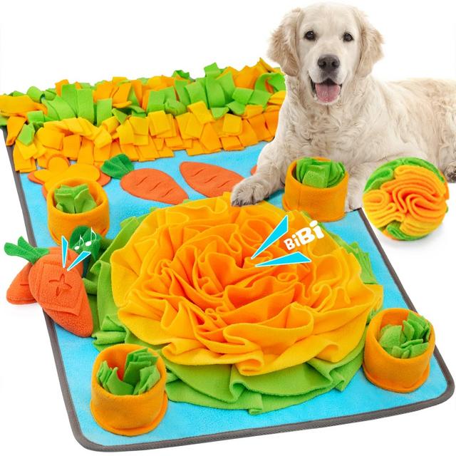 ZMUBB Large Snuffle Mat for Dogs with Dog Puzzle Toys Pet Foraging Mat and Interactive Ball Toys for Nose-Work Feeding Encourages Natural Foraging Skills