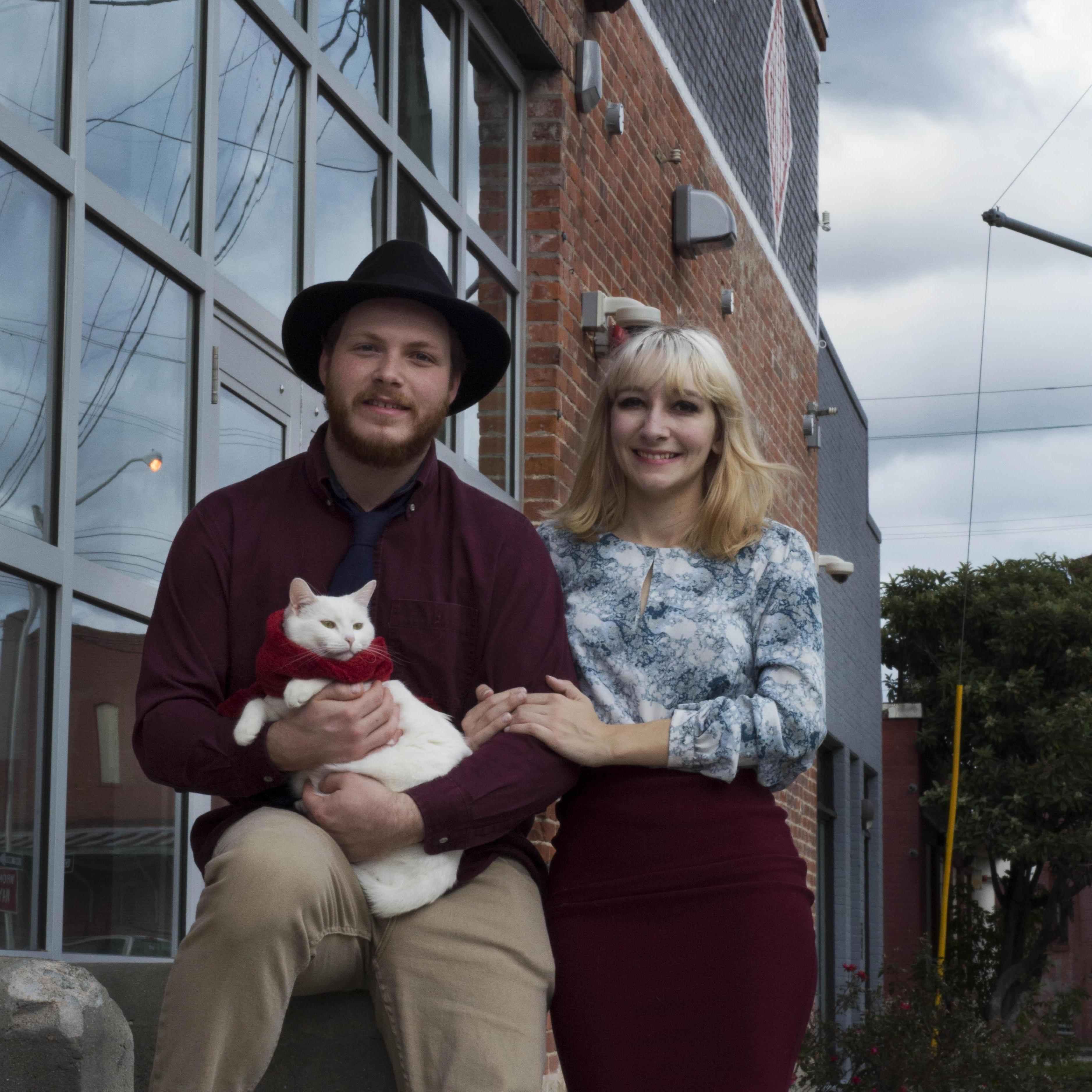 Our first Christmas at our first apartment and Gallery 333 together. This was our Christmas card photo