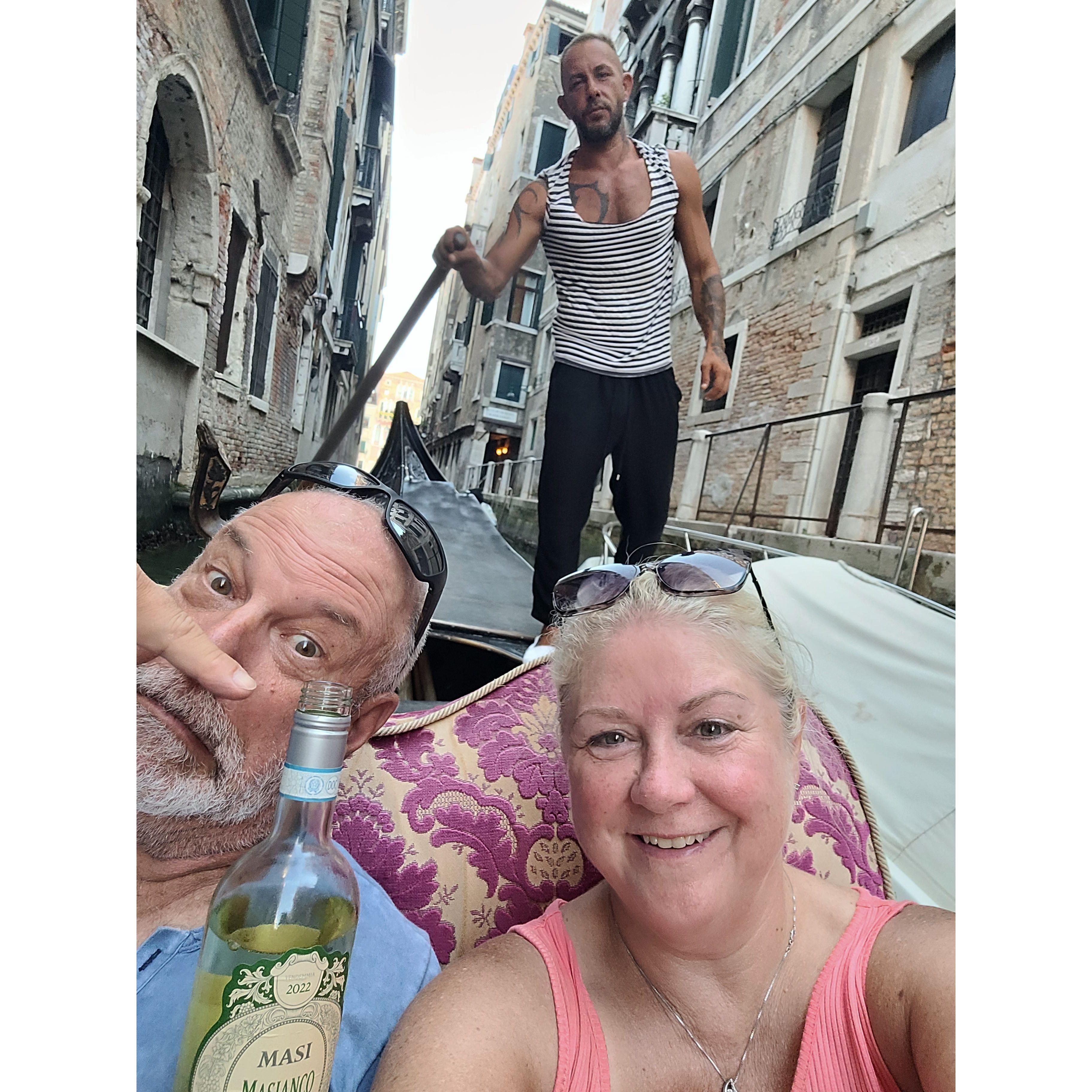 The Venice Gondolier ride!  Plus a little vino!