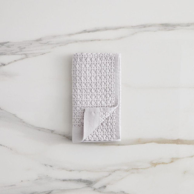 Organic Plush Waffle Towel, Frost Gray, Hand Towel