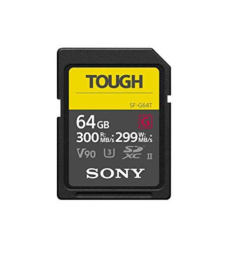 Sony TOUGH-G series SDXC UHS-II Card 64GB, V90, CL10, U3, Max R300MB/S, W299MB/S (SF-G64T/T1)