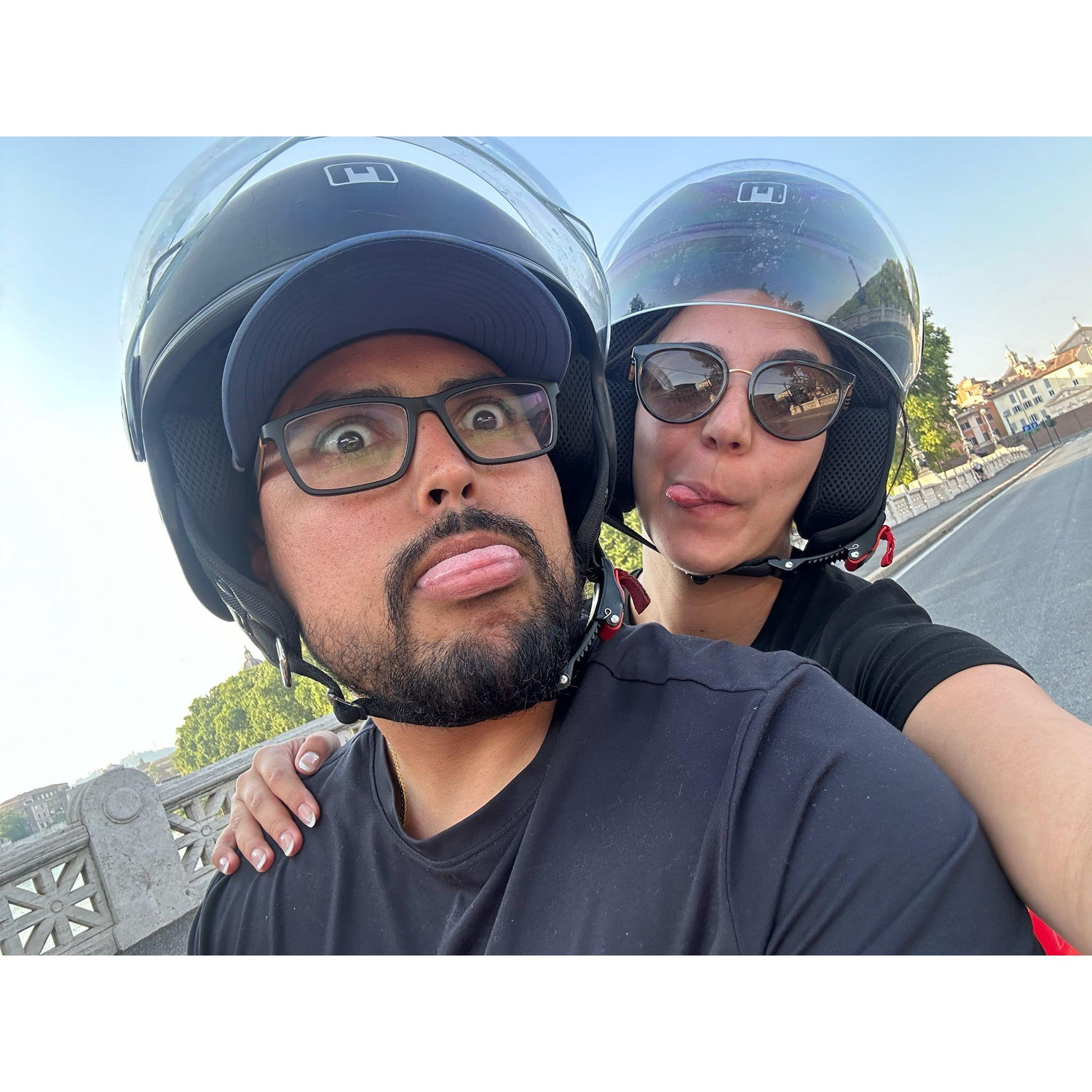 Tongues Out on the Vespa