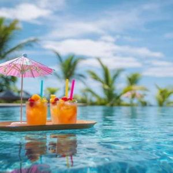 Cocktails by the Pool in Fiji