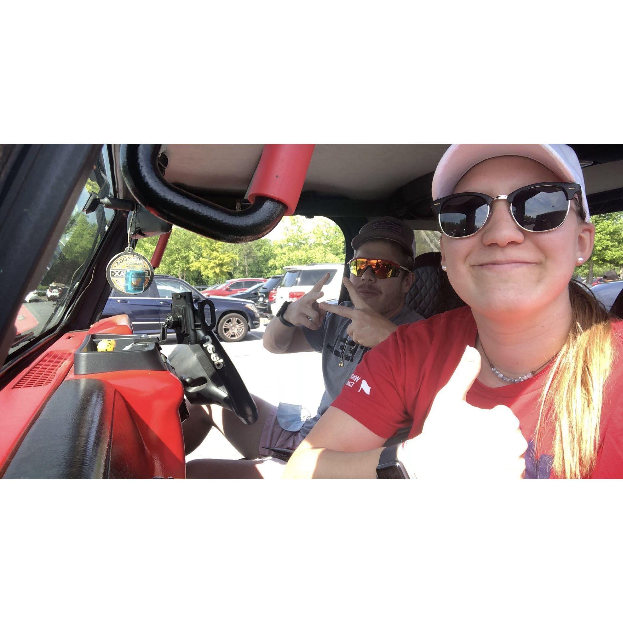 Zach's first shoe shopping excursion with Lauren