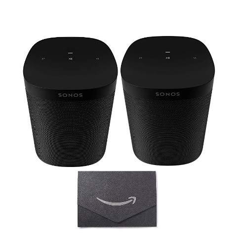 Sonos One SL - Microphone-Free Smart Speaker – Black (2) with $10 Gift Card