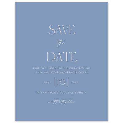 Denim Blue Wedding Digital Save the Date - Papyrus Portrait