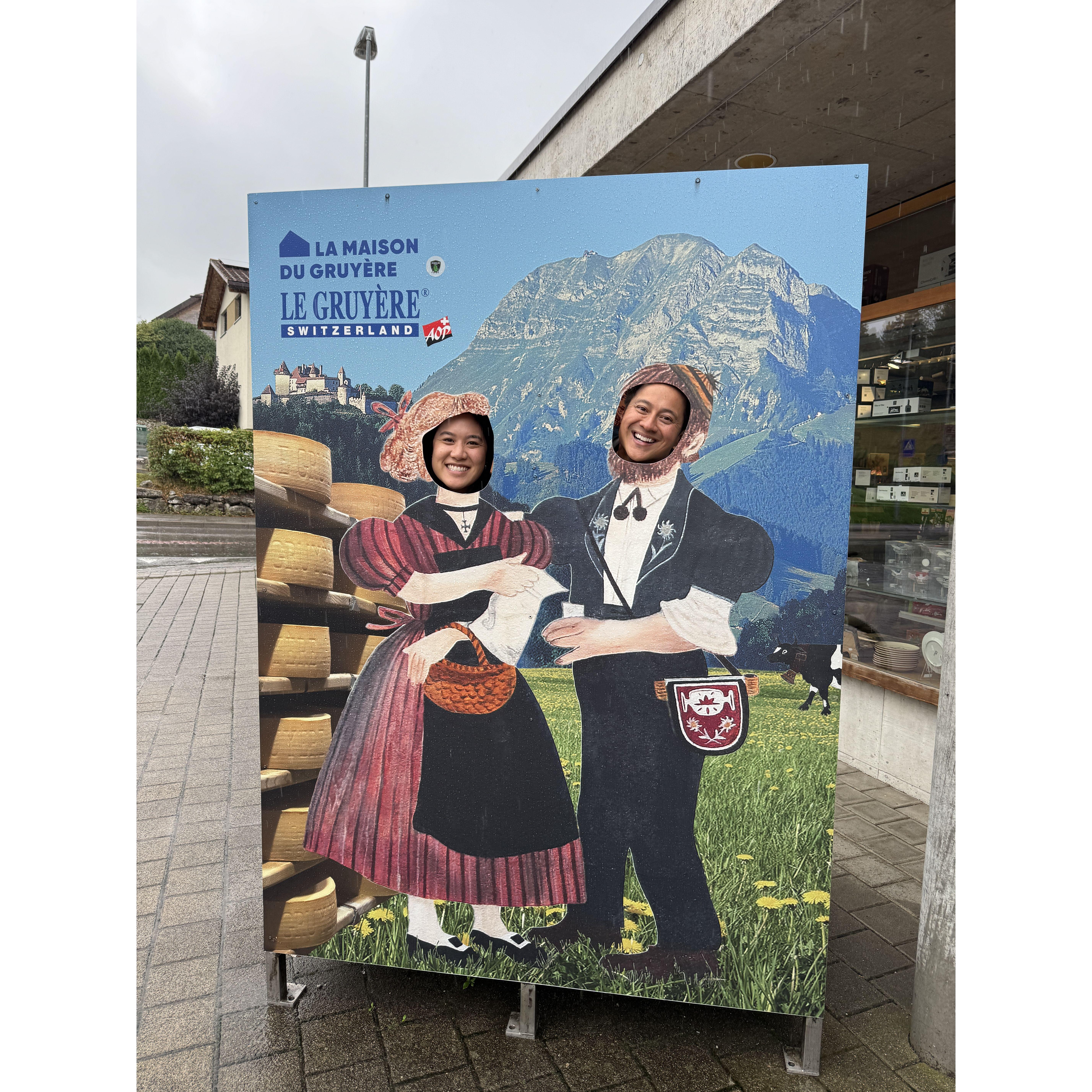 In Gruyere eating cheese!