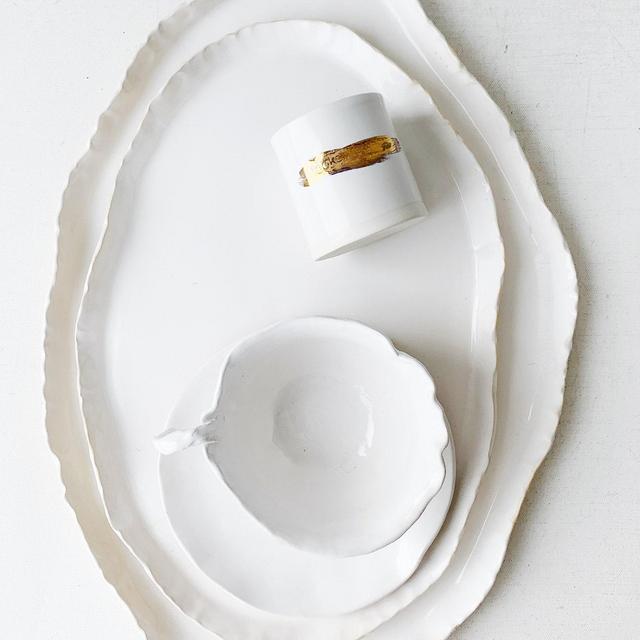 Handmade Ceramic Platter, Medium Size Wave...