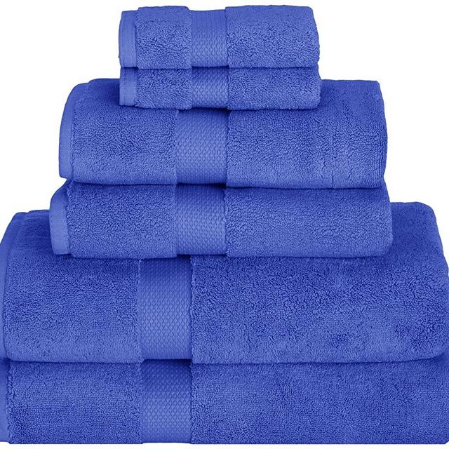 Daisy House Bright Blue Mesa Towel Set (2 Bath, 2 Hand & 2 wash)