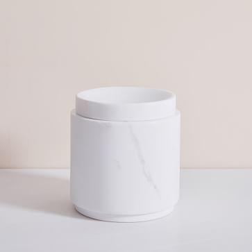 White Marbled Short Canister