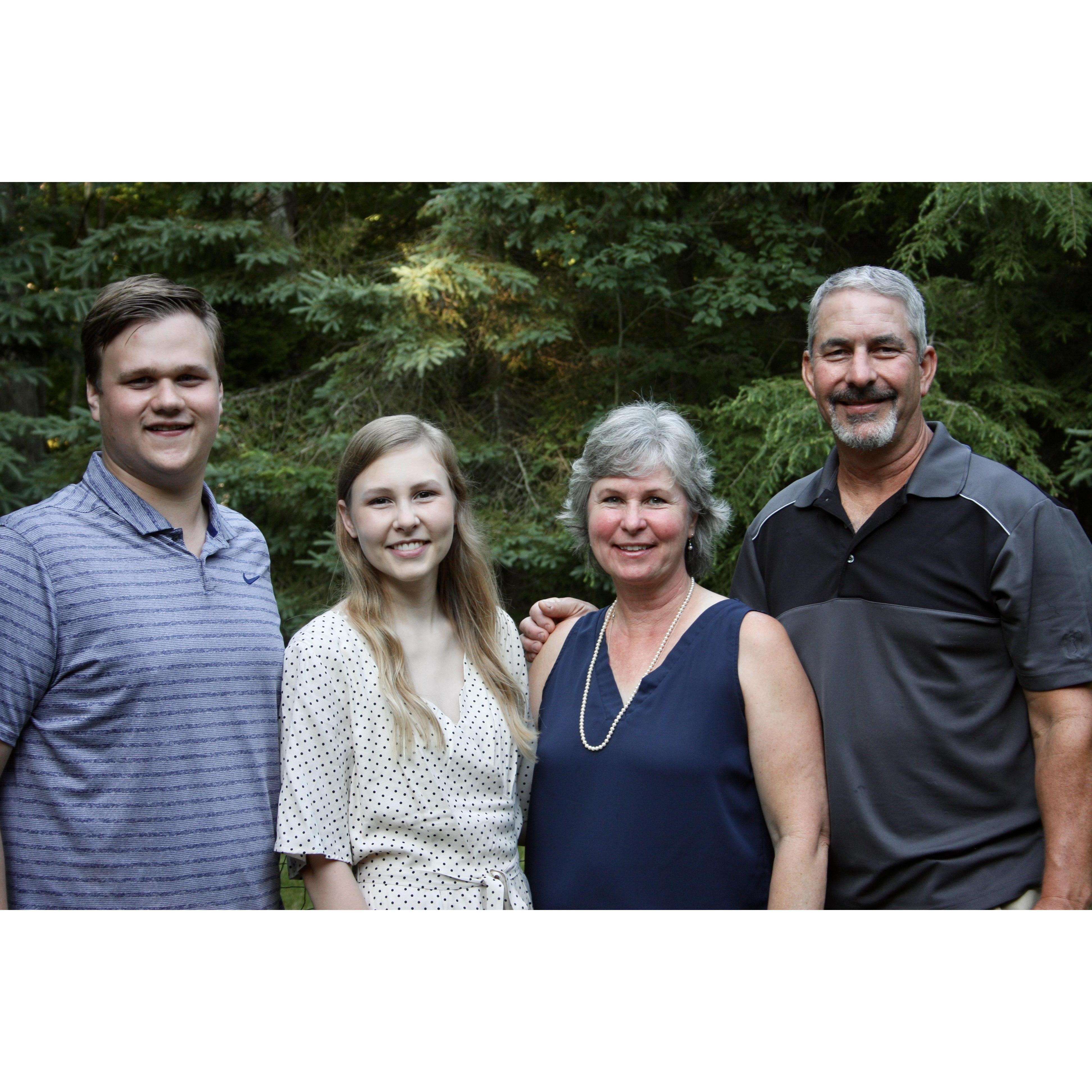 Nick, Emily, Dottie, and Tom at our 4th of July engagement party in Wisconsin
