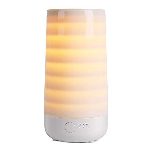 Ceramic Candle Warmer, Electric Wax Melter and Scent Diffuser with Silicone Container and Automatic Timer, 100% Safe, No Flame, Wick or Soot, Decorative Modern Design, The Tranquil Stripe