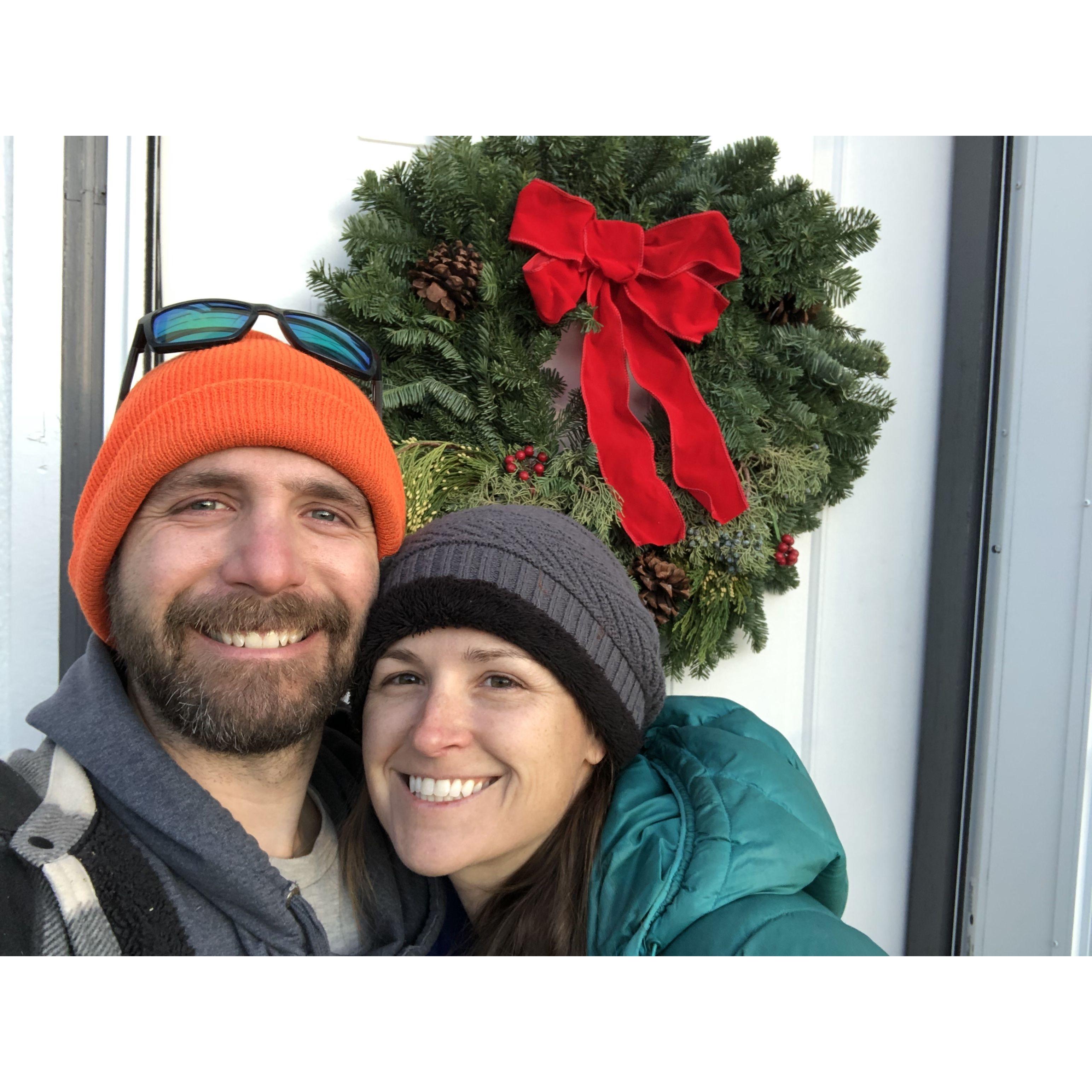 Our first Christmas in our new home. Can you see how much taller Jon is?