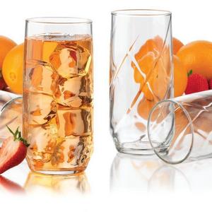Libbey Diamond Swirl 12-Piece Glassware Set, 16-Ounce, Clear