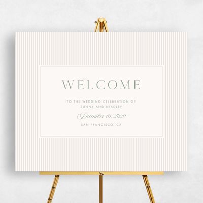 Light Greige, Beige Wedding Sign - Fable Landscape