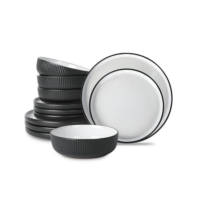 Christian Siriano Laro Stoneware 12 Pc. Dinnerware Set, Service for 4