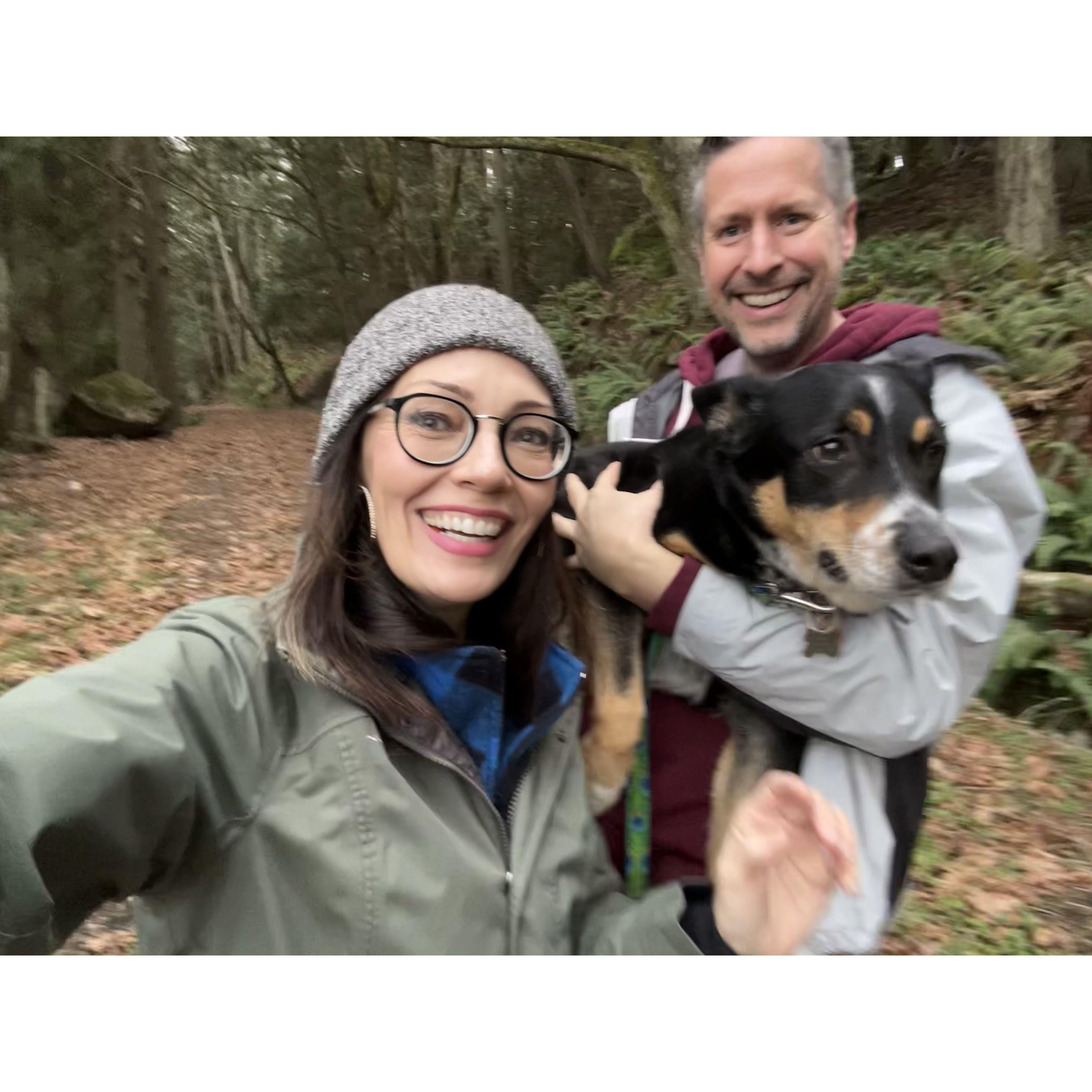 A hike with the best boy Hank on Orcas island at Christmas