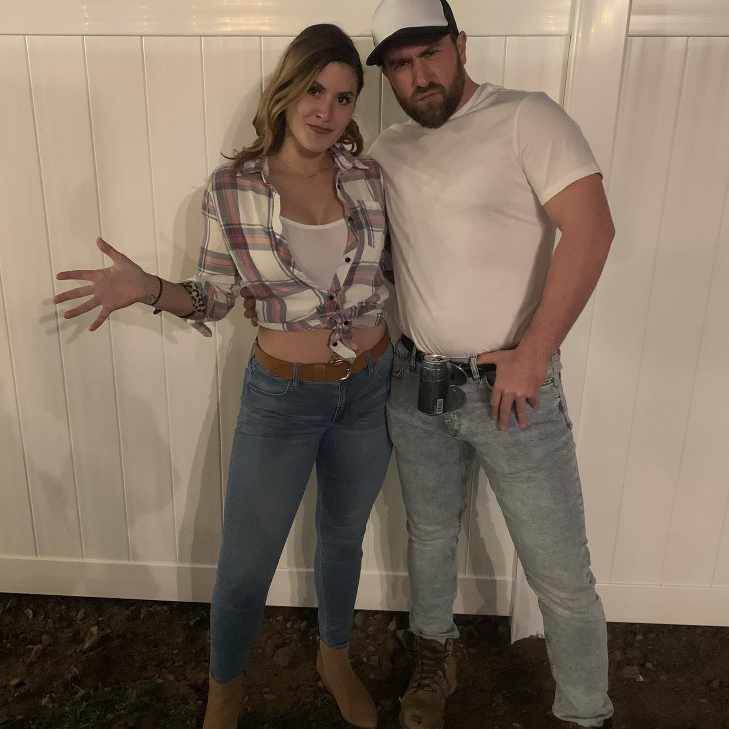 Scott was always supportive of whatever crazy Halloween costume Kelsey wanted to do. This year was the McMurray's from Letterkenny. Nobody at the Cranford Elks Halloween party got it.