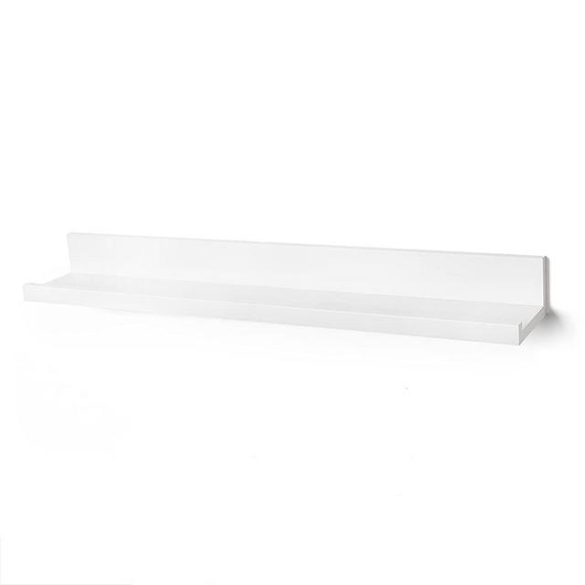 Americanflat 36 Inch White Floating Shelf with Lip - Long Wall Mounted Storage Ledge for Bedroom, Living Room, Bathroom, Kitchen, Office and More