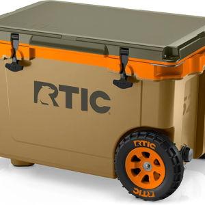 RTIC 52 Quart Ultra-Light Wheeled Hard Cooler Insulated Portable Ice Chest Box for Beach, Drink, Beverage, Camping, Picnic, Fishing, Boat, Barbecue, 30% Lighter Than Rotomolded Coolers