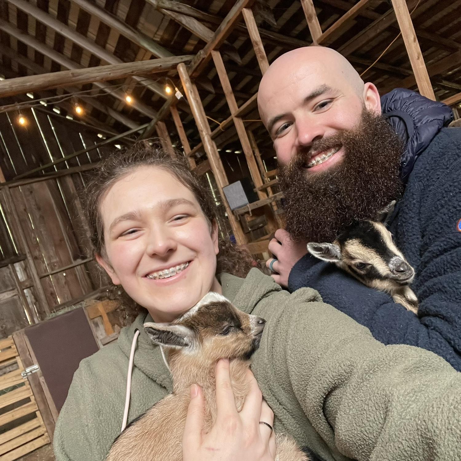 Valentine’s Day adventure to play with baby goats! Daniel sure knows the way to Delaney’s heart. 2024