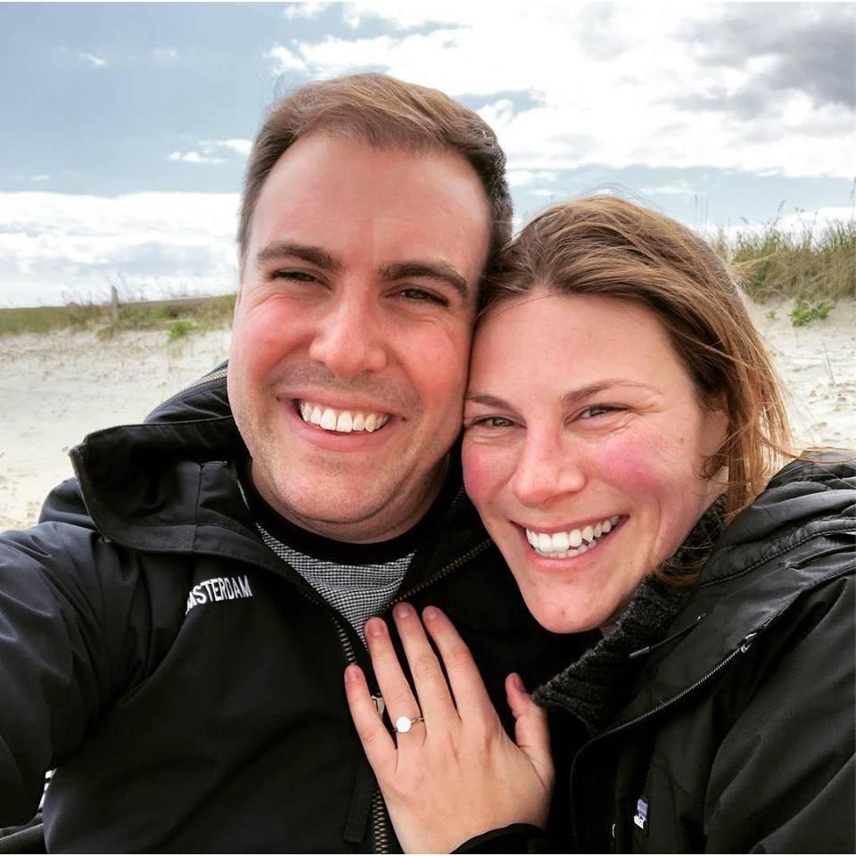 We got engaged on South Village Beach, where Caitlin has been going her whole life, on 4/27/19.   It was an absolute surprise to her and a perfect sunny (and windy) afternoon!