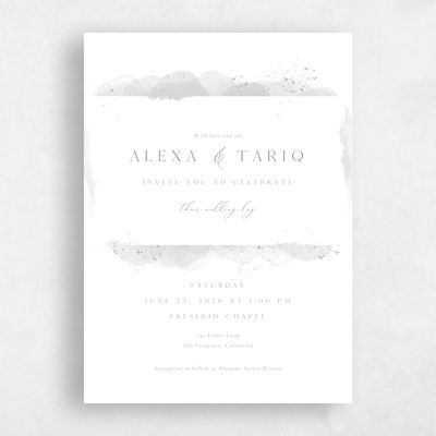 Pewter Gray, Grey Wedding Invitation - Zortas Portrait