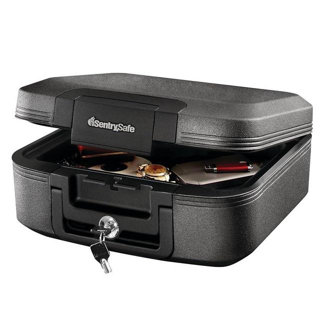 Sentry Safe Waterproof Fire-Resistant Chest, 0.28 Cu Ft, 15.4w X 14.3D X 6.6h, Charcoal Gray