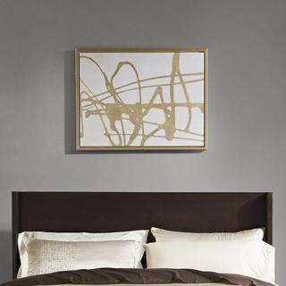 Study in Gold & White Framed Canvas