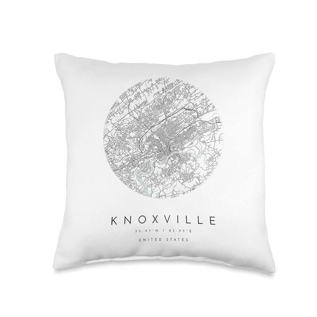 Knoxville Tennessee Coordinates map hometown Throw Pillow