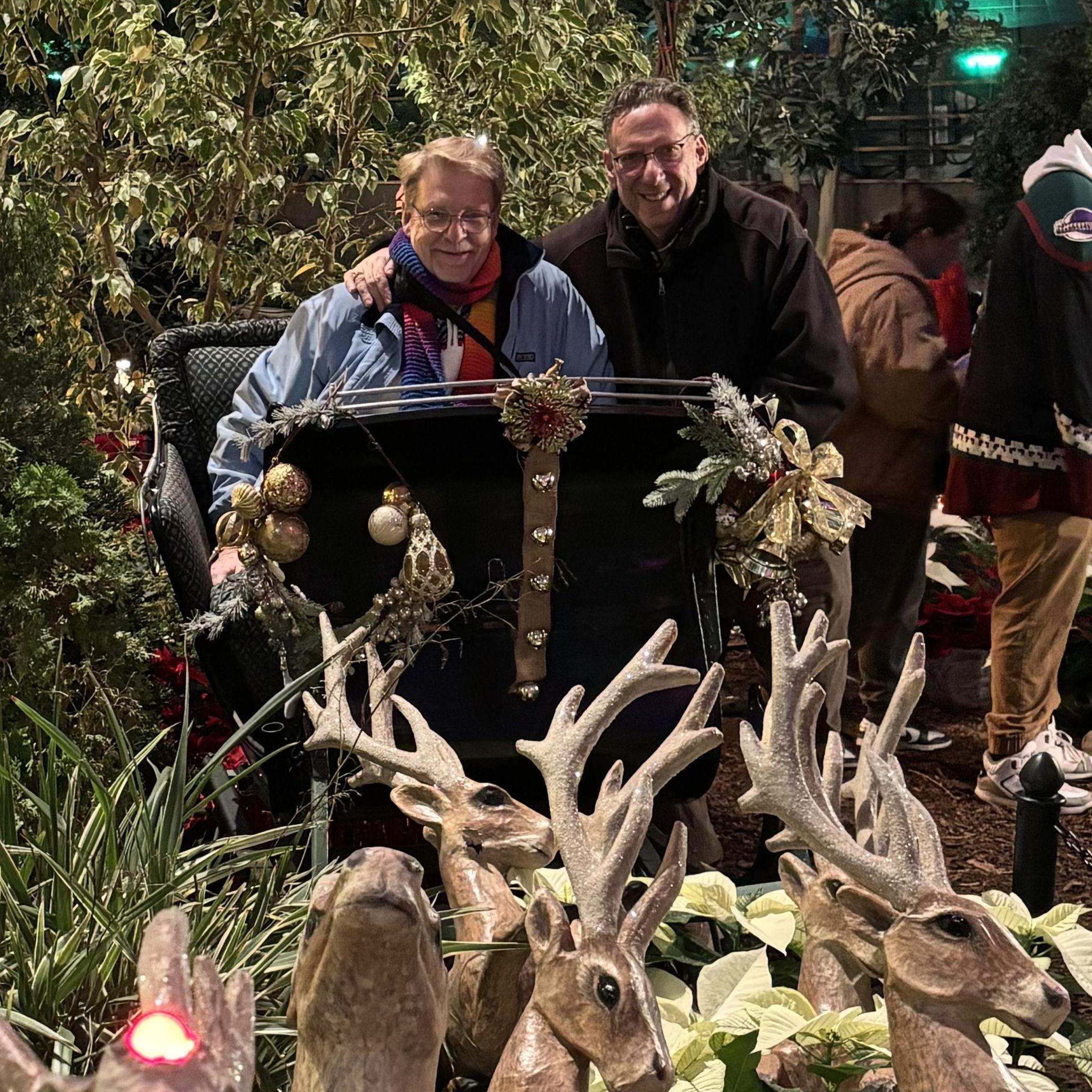 Trying out Santa's Sleigh at the Domes