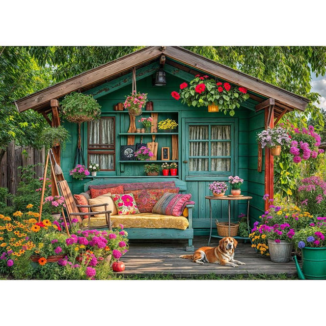 TangMosaic 1000 Piece Puzzle for Adults, Flower House Jigsaw Puzzle, Family Puzzles Game, Interlock Perfectly No Dust, Home Decoration Puzzle, Gifts for Valentine's Day Easter Parents