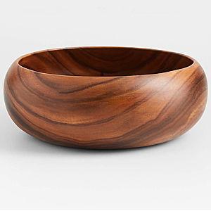 Tondo 14" Acacia Wood Salad Serving Bowl