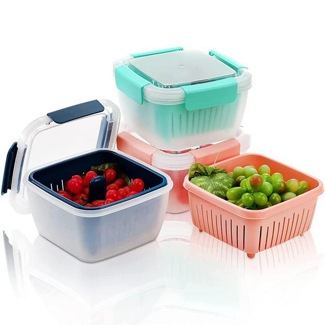 Frcctre 10 Pack Plastic Storage Baskets, White, Green, Orange