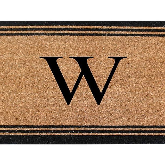 A1HC Natural Coir Monogrammed Door Mat For Front Door, Anti-Shed Treated Durable Doormat for Entrance, Heavy Duty, Easy to Clean, Long Lasting, Front Porch Entry Doormat 24x39