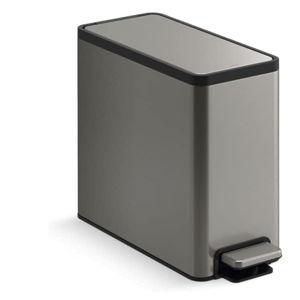 Kohler 20957-ST Bathroom, 2.5 Gallon Small Trash Can with Quiet-Close Lid and Hand Free Foot Pedal, Stainless Steel