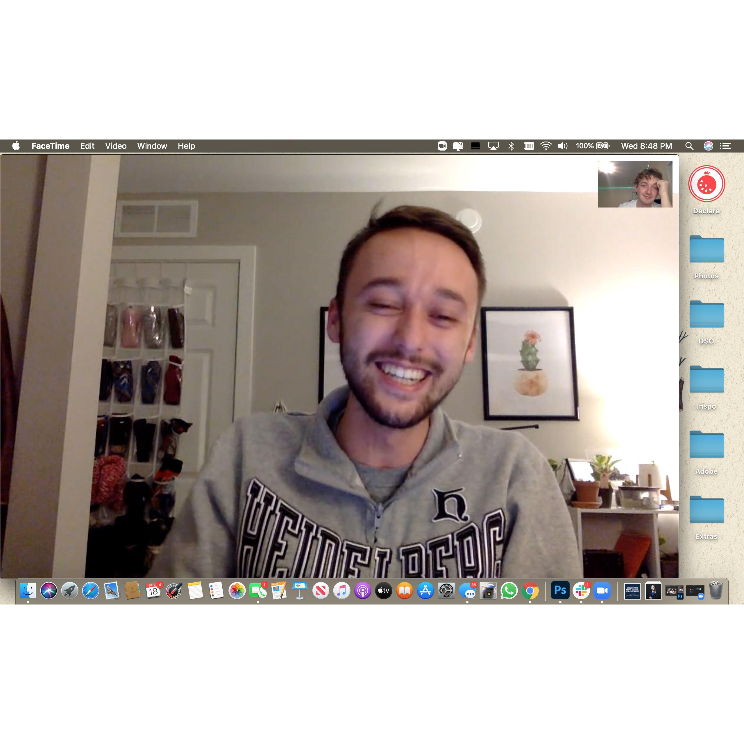 One of our many Facetime dates during Covid