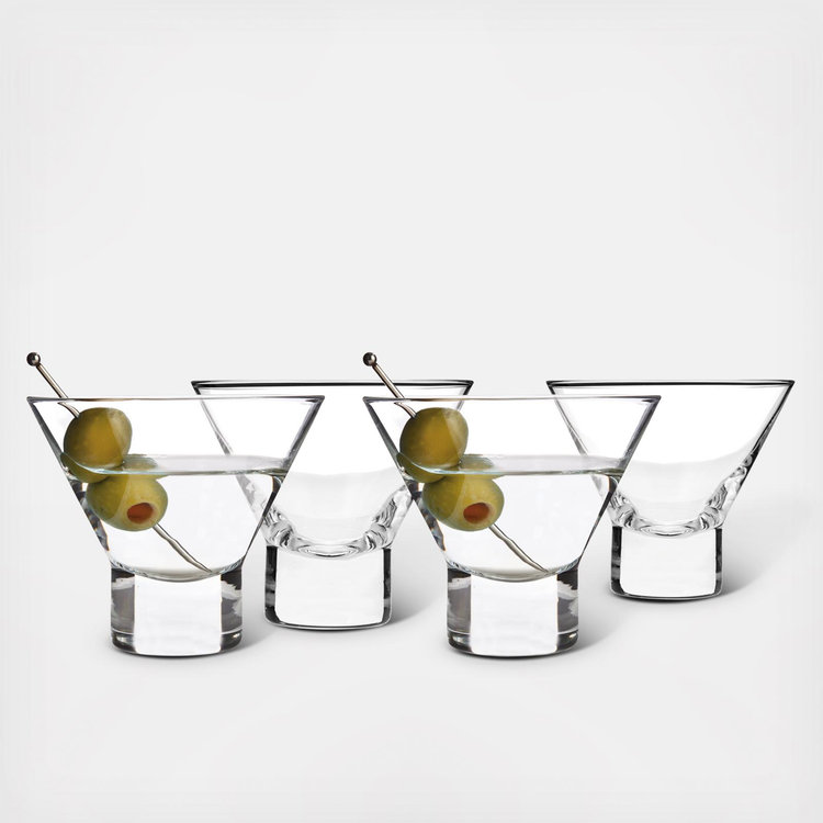 エナジー・ヴォルテックス・クリスタル エーテル・エナジーセット ほおじろえいいち Viski, Heavy Base Crystal Martini Glass, Set of 4 | Zola