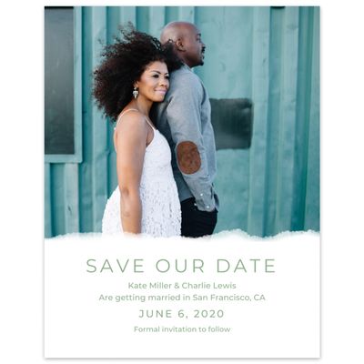 Mint, Green Wedding Digital Save the Date - Waterfront Portrait