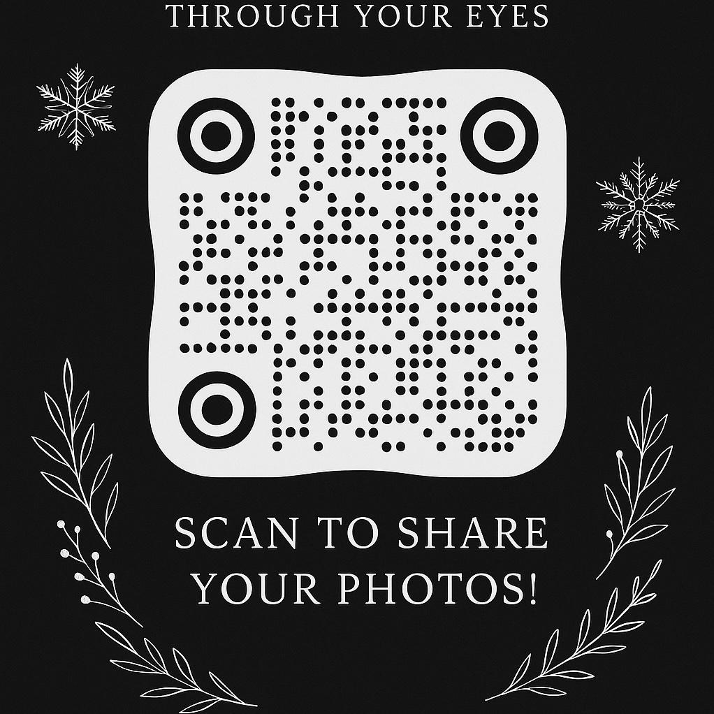 Capture the Love.  We would love to see our day through your eyes. Scan the code with your phone and upload to our album.