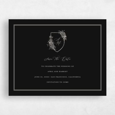Black Simple Wedding Save the Date - Joya Landscape