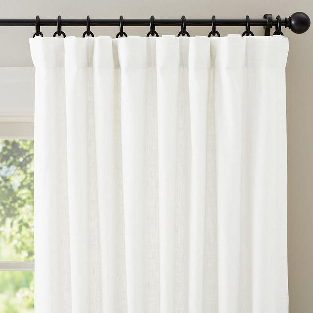 Emery Linen/Cotton Rod Pocket Blackout Curtain, 50 x 96", White