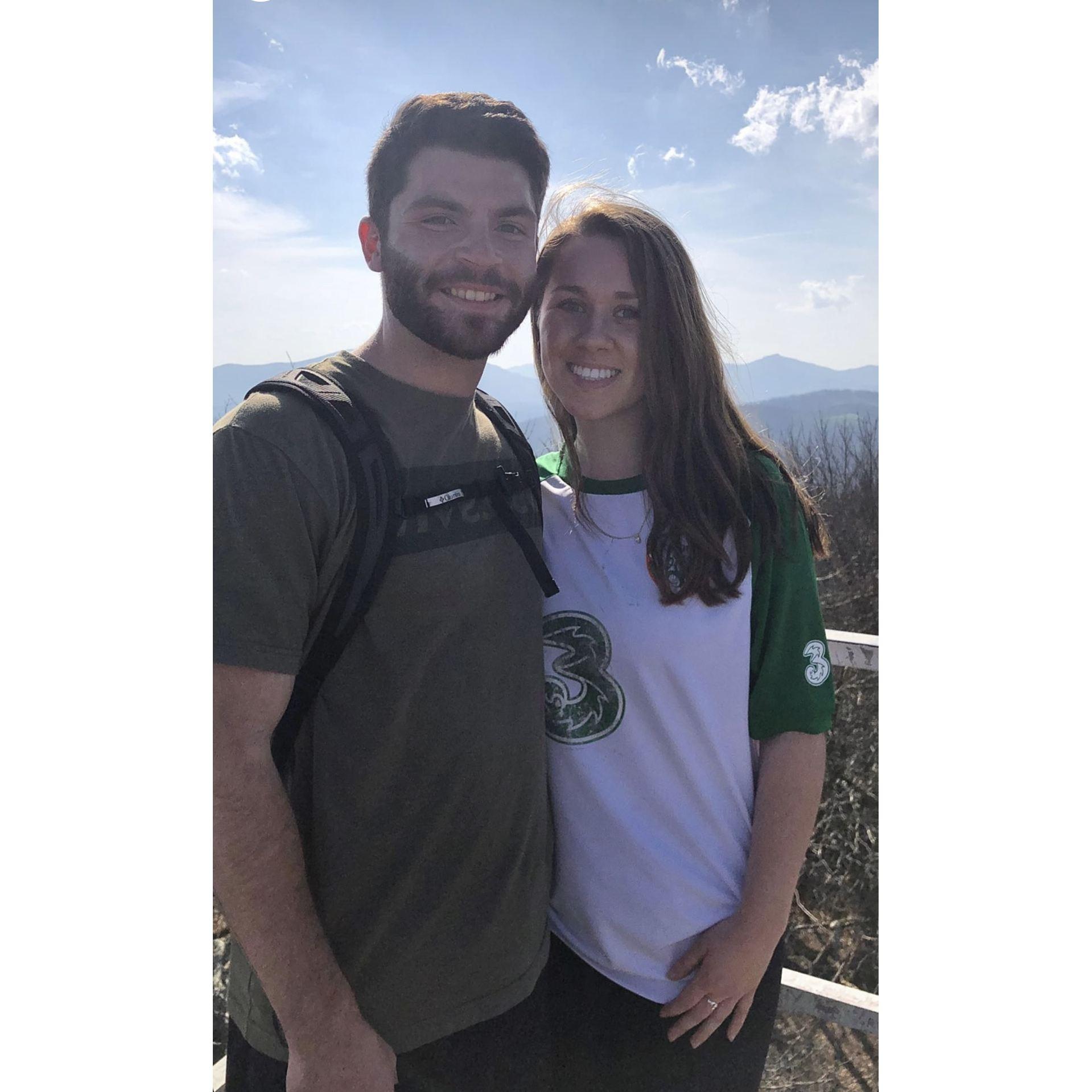 Our 1st picture together at Flat Top Fire Tower