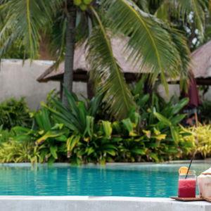 Drinks in the hotel's swim-up pool bar
